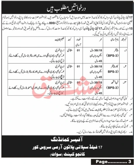 Latest ASC Swat Jobs 2025